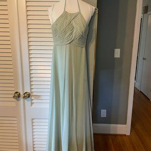 Azazie dusty sage bridesmaid dress